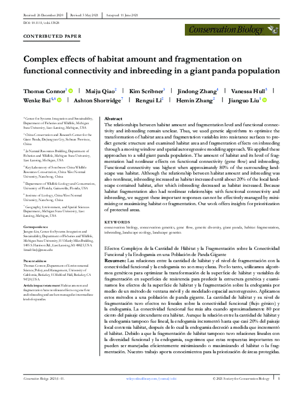 (PDF) Complex effects of habitat amount and fragmentation on functional ...