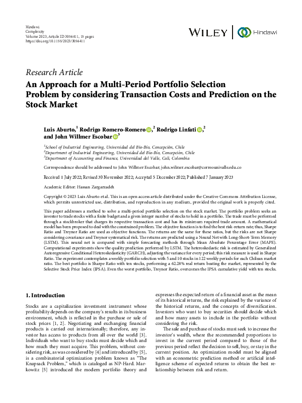 (PDF) An Approach for a Multi-Period Portfolio Selection Problem by ...