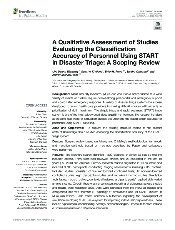 (PDF) A Qualitative Assessment of Studies Evaluating the Classification ...