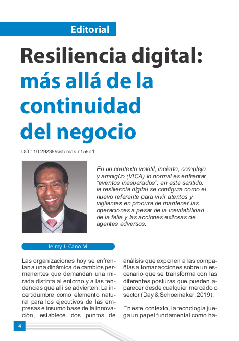 (PDF) Resiliencia digital: más allá de la continuidad del negocio