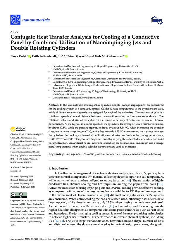 (PDF) Conjugate Heat Transfer Analysis for Cooling of a Conductive ...
