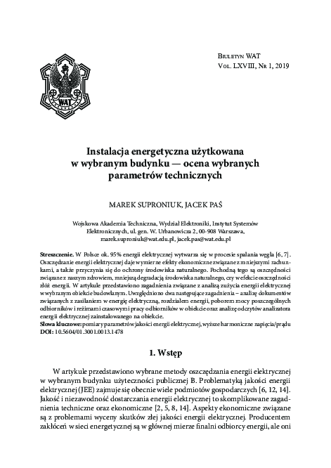 (PDF) Analysis of electrical energy consumption on the example of a ...