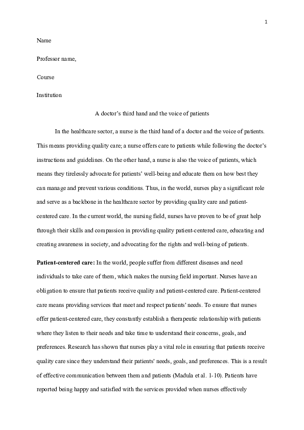 (DOC) Nursing paper