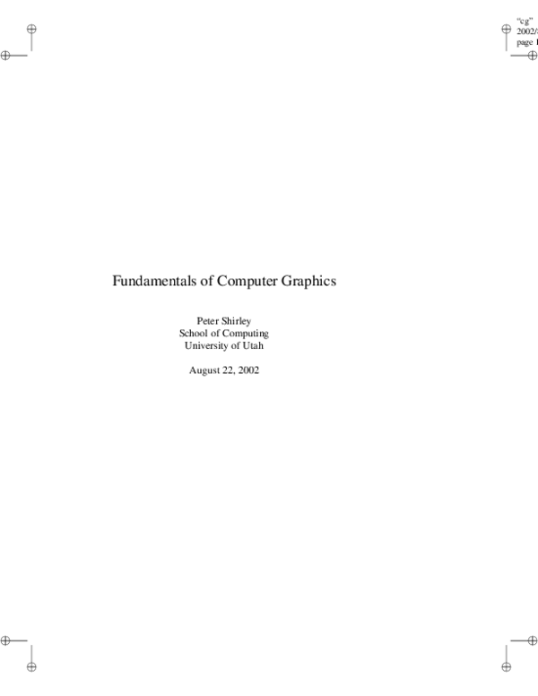 (PDF) Fundamentals of Computer Graphics