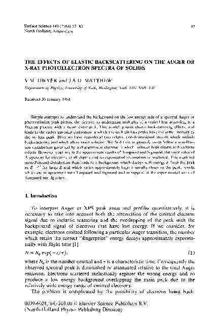 (PDF) The effects of elastic backscattering on the Auger or X-ray ...