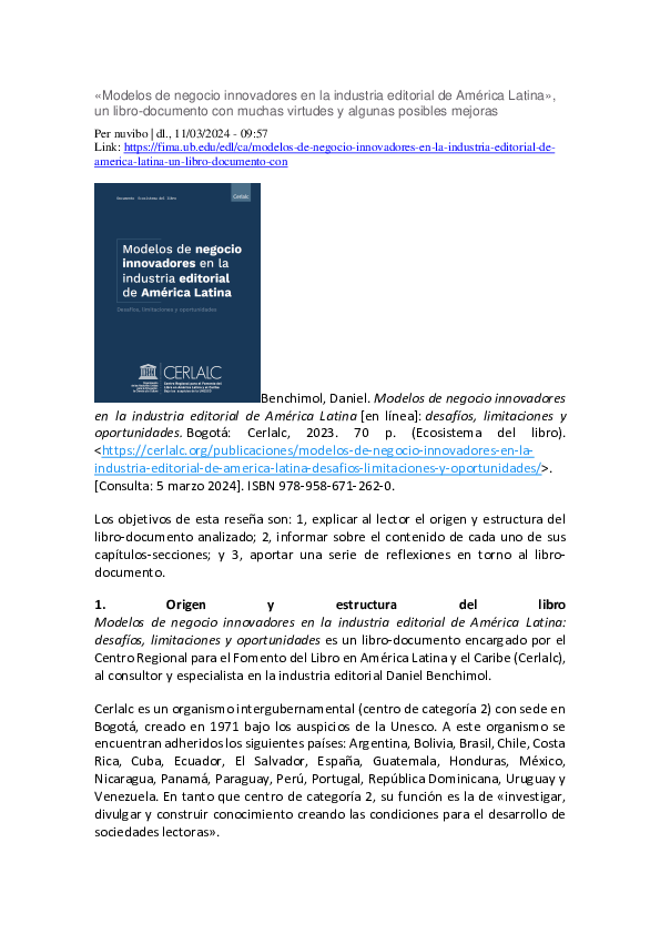 (PDF) «Modelos de negocio innovadores en la industria editorial de ...