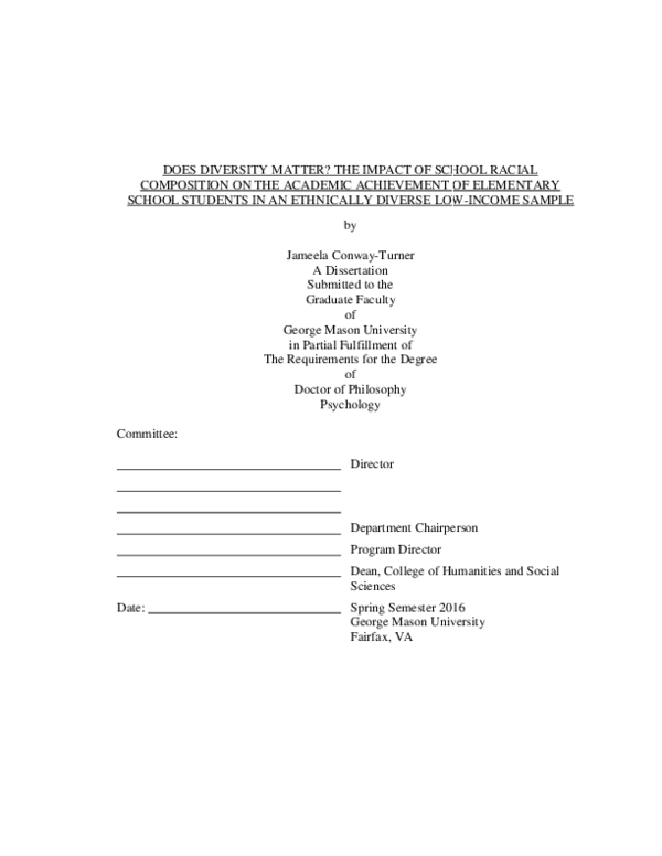 (PDF) Does Diversity Matter? The Impact of School Racial Composition on ...