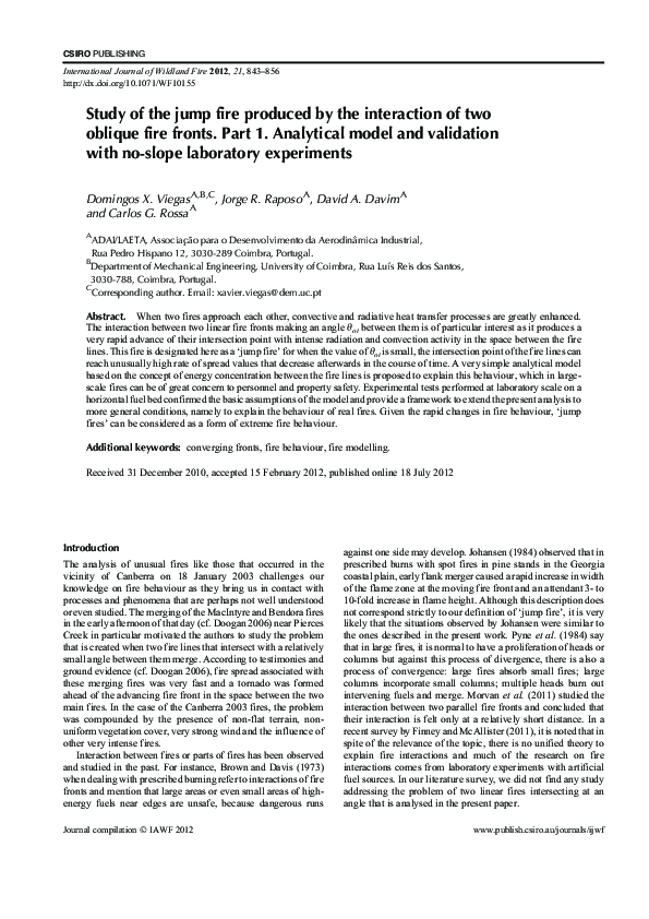 (PDF) Study of the jump fire produced by the interaction of two oblique ...