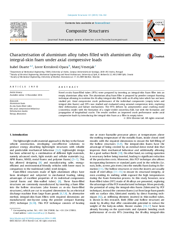 (PDF) Characterisation of aluminium alloy tubes filled with aluminium ...