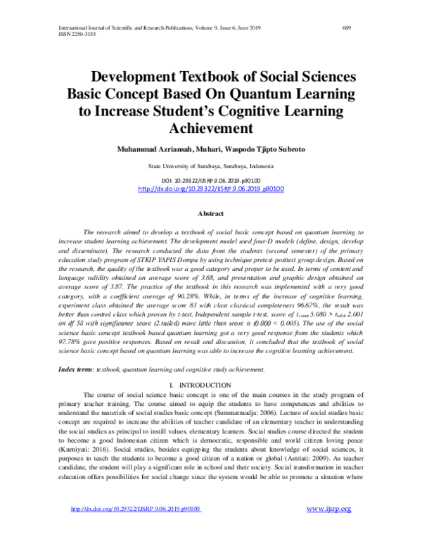 (PDF) Development Textbook of Social Sciences Basic Concept Based On ...