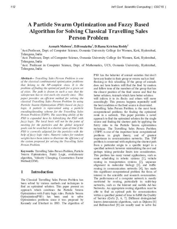 (PDF) A Particle Swarm Optimization and Fuzzy Based Algorithm for ...
