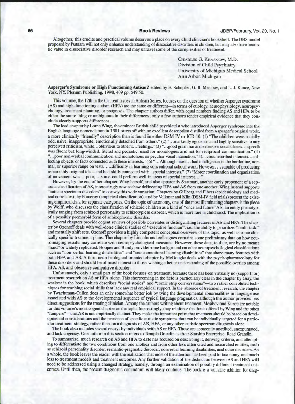 (PDF) Aspergerʼs Syndrome or High Functioning Autism?