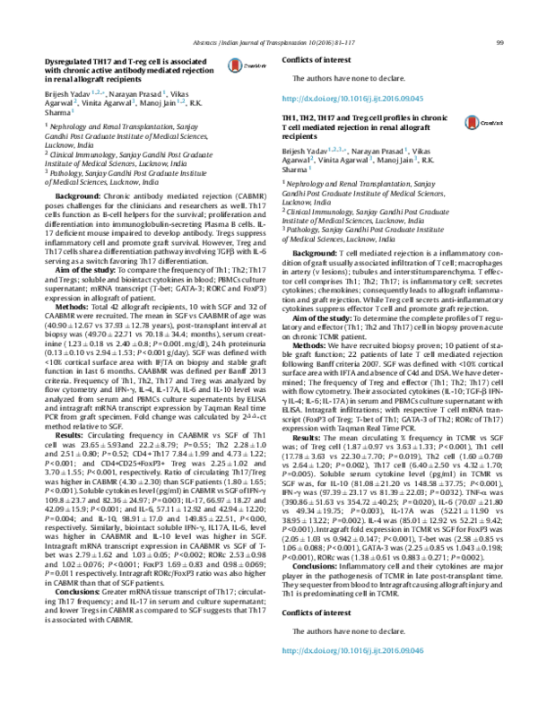 (PDF) TH1, TH2, TH17 and Treg cell profiles in chronic T cell mediated ...