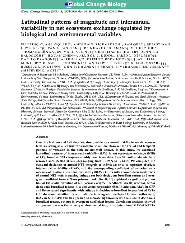 (PDF) Latitudinal patterns of magnitude and interannual variability in ...