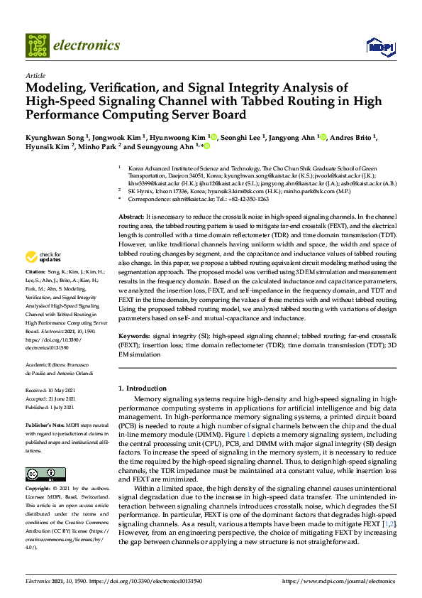 (PDF) Modeling, Verification, and Signal Integrity Analysis of High ...