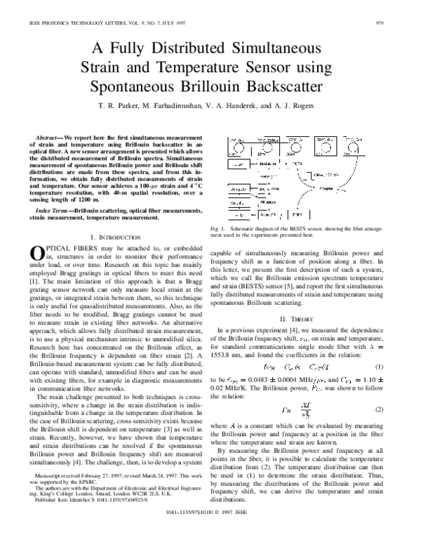 (PDF) A fully distributed simultaneous strain and temperature sensor ...
