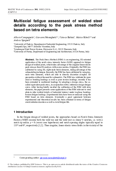(PDF) Multiaxial fatigue assessment of welded steel details according ...