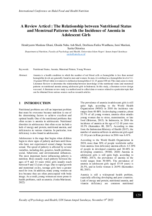 (PDF) A Review Articel : The Relationship between Nutritional Status ...