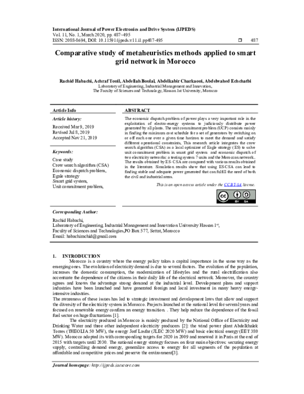 (PDF) Comparative study of metaheuristics methods applied to smart grid ...