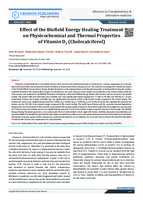 (PDF) Effect of the Biofield Energy Healing Treatment on ...