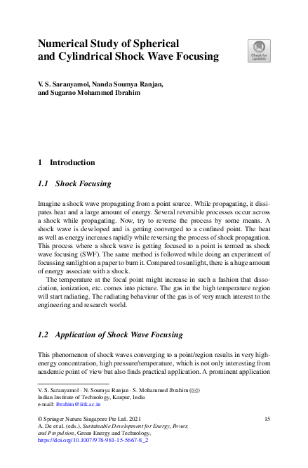 (PDF) Numerical Study of Spherical and Cylindrical Shock Wave Focusing