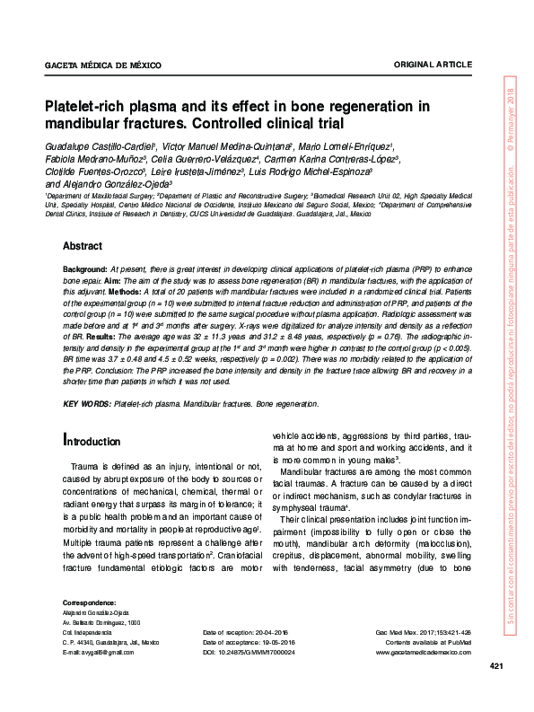 (PDF) Platelet-rich plasma and its effect in bone regeneration in ...