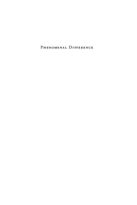 (PDF) Wainwright, Phenomenal Difference INTRODUCTION