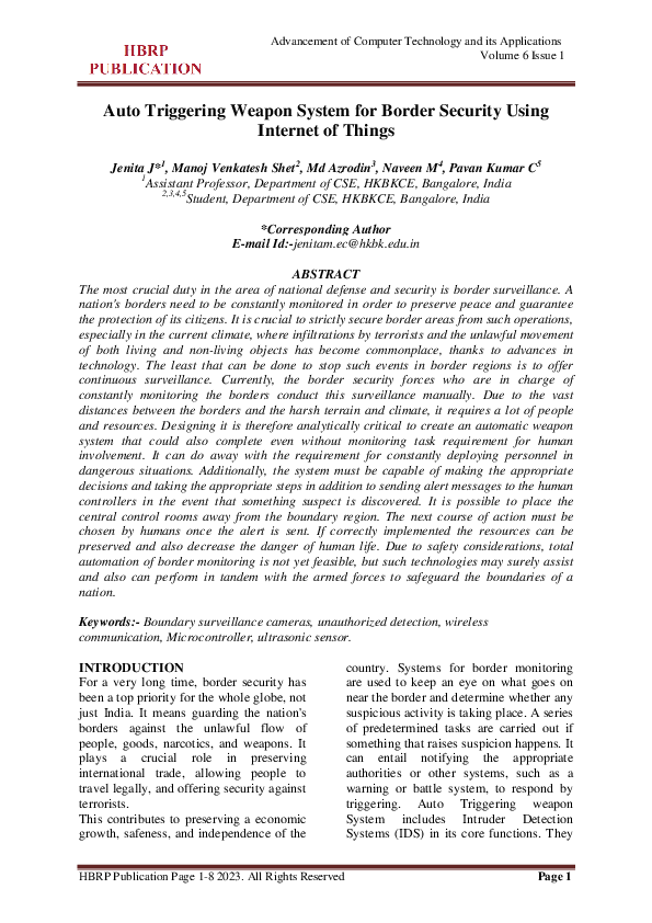 (PDF) Auto Triggering Weapon System for Border Security Using Internet ...