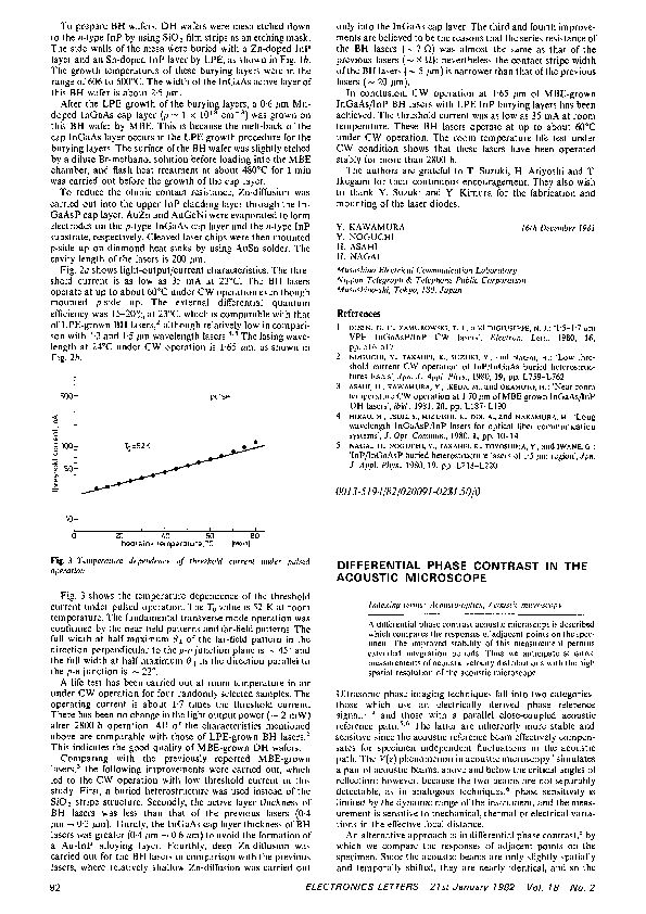(PDF) Differential phase contrast in the acoustic microscope