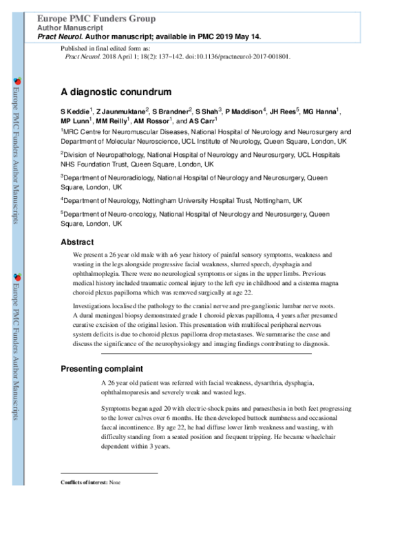 (PDF) A diagnostic conundrum