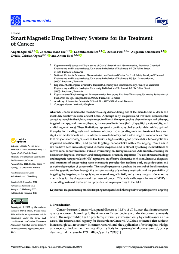 (PDF) Smart Magnetic Drug Delivery Systems for the Treatment of Cancer ...
