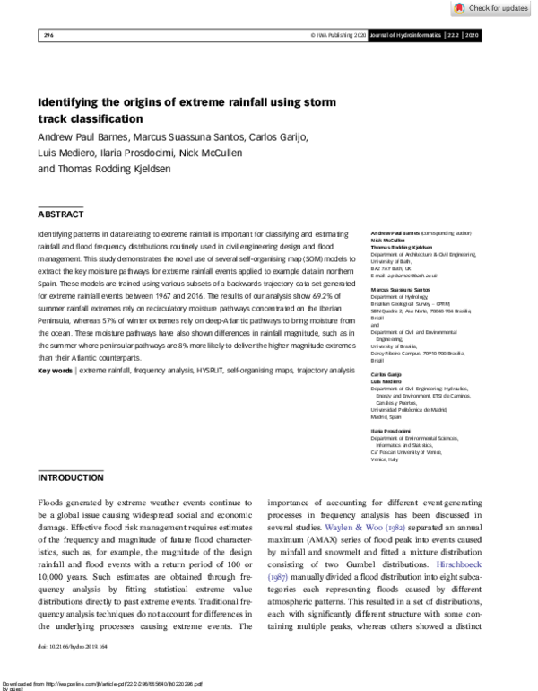 (PDF) Identifying the origins of extreme rainfall using storm track ...