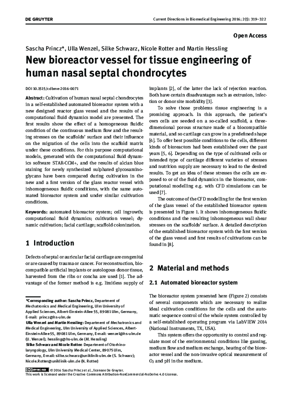 (PDF) New bioreactor vessel for tissue engineering of human nasal ...