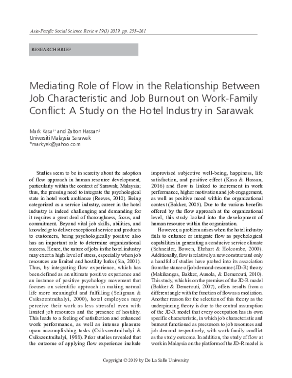 (PDF) Mediating Role of Flow in the Relationship Between Job ...