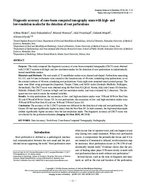 (PDF) Diagnostic accuracy of cone beam computed tomography in ...