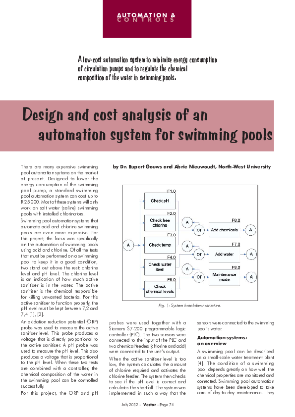 (PDF) Design and cost analysis of an automation system for swimming ...