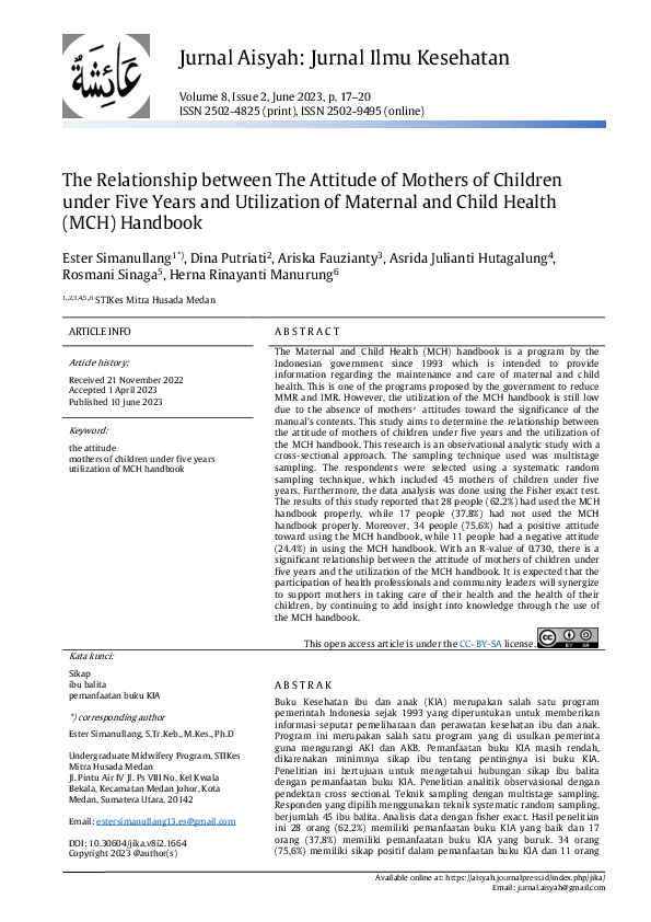 (PDF) The Relationship between The Attitude of Mothers of Children ...