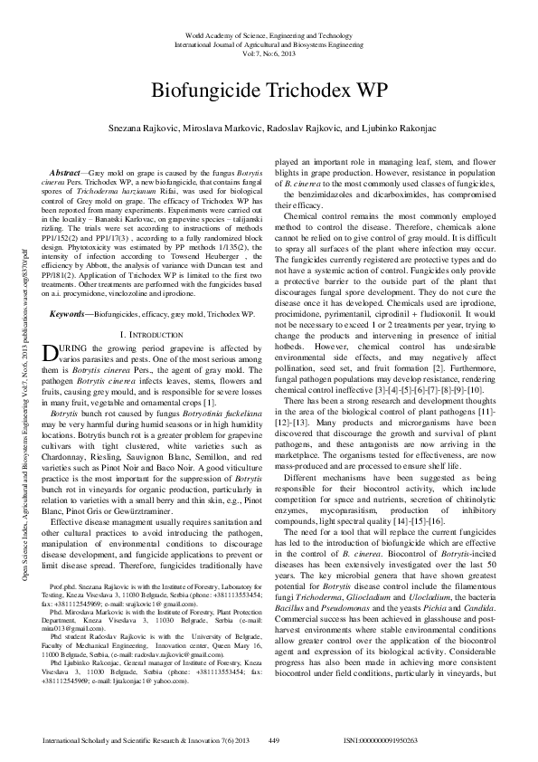 (PDF) Biofungicide Trichodex WP