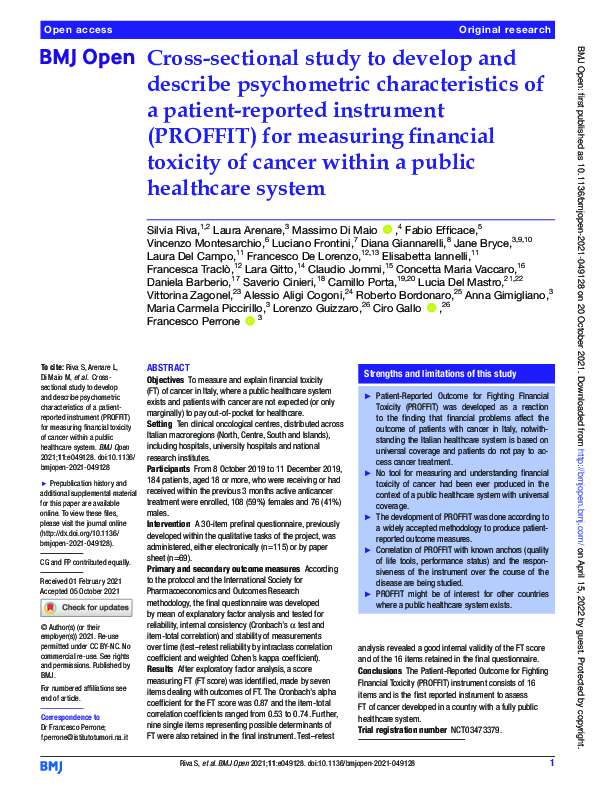(PDF) Cross-sectional study to develop and describe psychometric ...