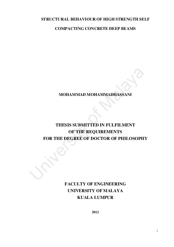 (PDF) Structural behaviour of high strength self compacting concrete ...
