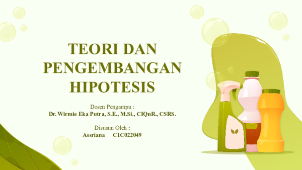 Ppt Ppt Teori Dan Pengembangan Hipotesis Assriana C1c022049