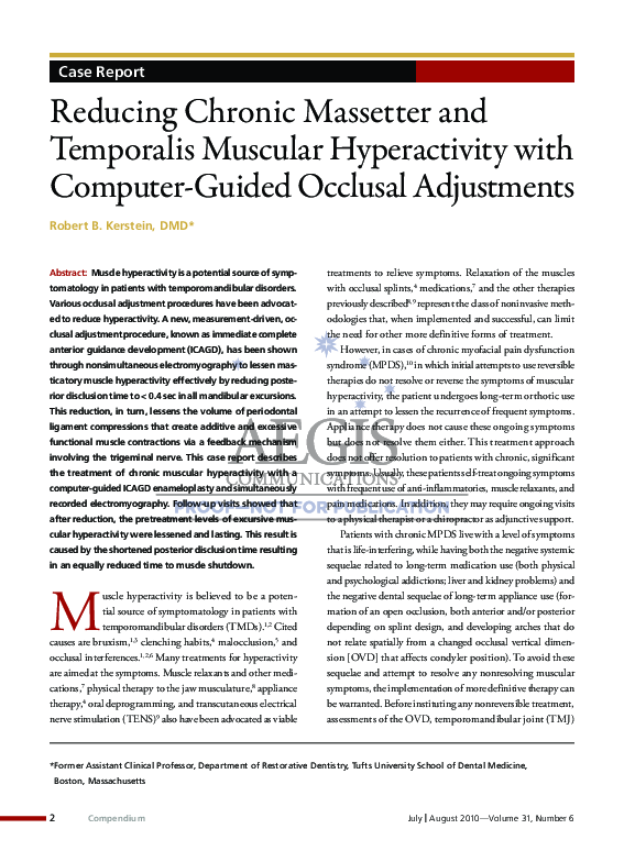 (PDF) Reducing chronic masseter and temporalis muscular hyperactivity ...
