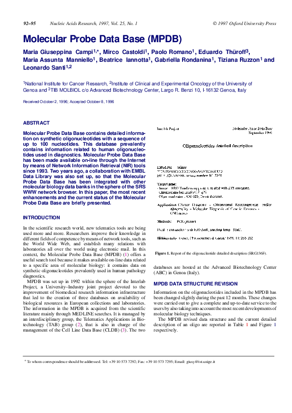 (PDF) Molecular Probe Data Base (MPDB)