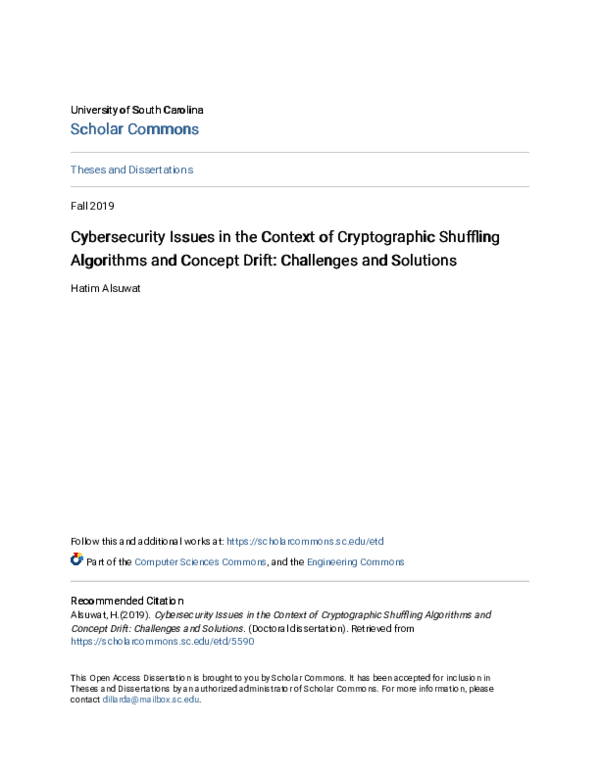 (PDF) Cybersecurity Issues in the Context of Cryptographic Shuffling ...