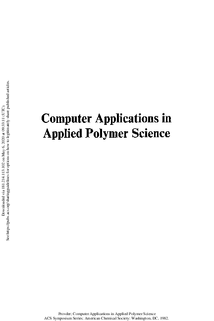 Computer Applications in Applied Polymer Science