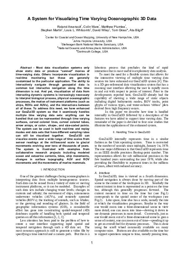 (PDF) A system for visualizing time varying oceanographic 3d data