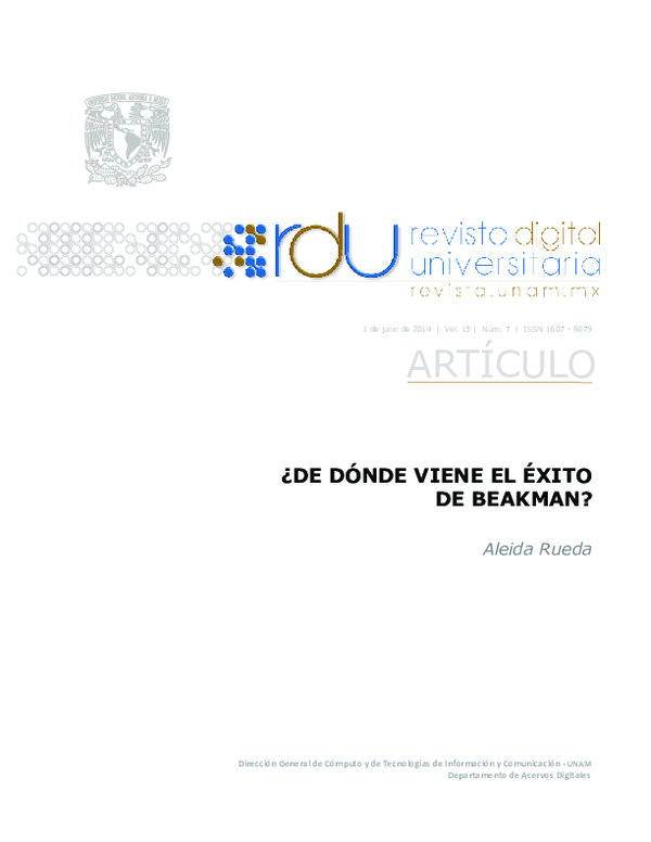 (PDF) ¿De dónde viene el éxito de Beakman?