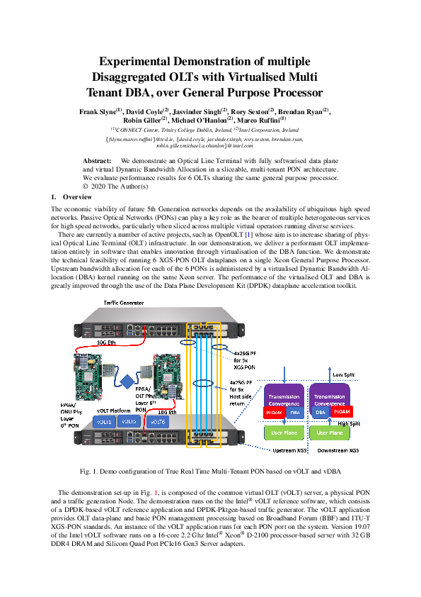 (PDF) Experimental Demonstration of multiple Disaggregated OLTs with ...
