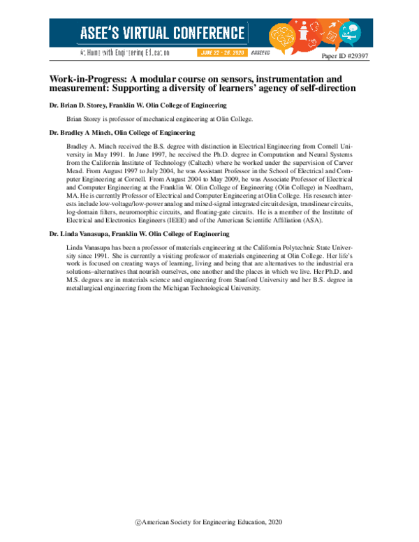 (PDF) Work in Progress: A Modular Course on Sensors, Instrumentation ...