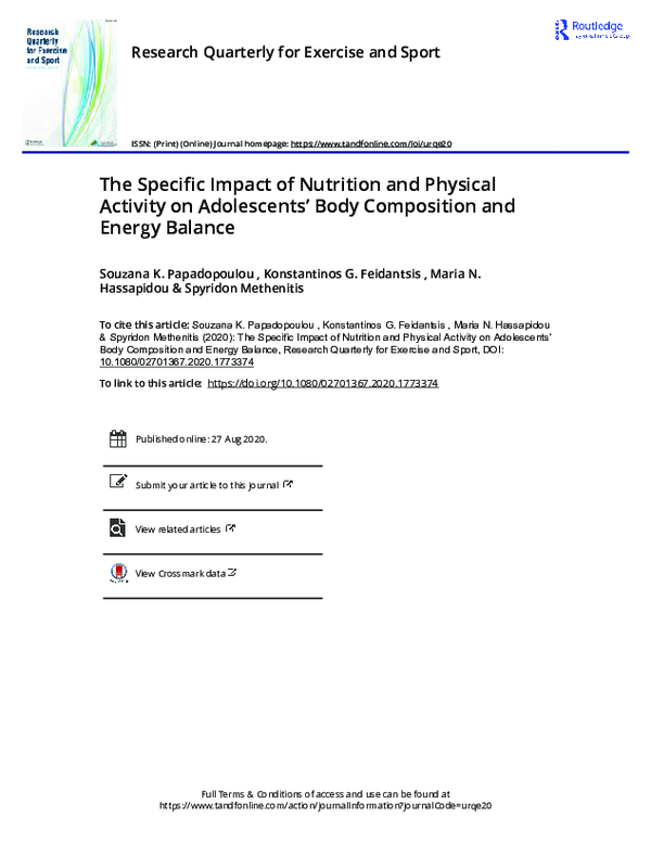 (PDF) The Specific Impact of Nutrition and Physical Activity on ...